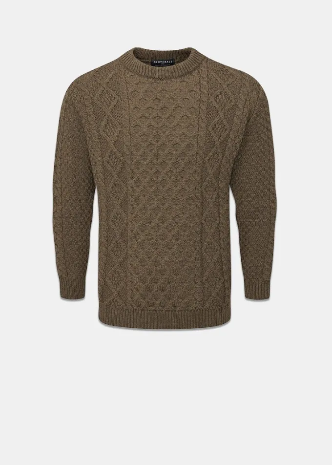 Knitwear & Tops*Gloverall Aran Jumper Army
