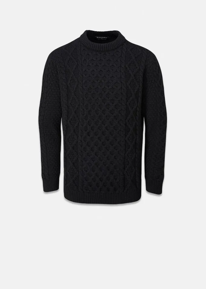 Knitwear & Tops*Gloverall Aran Jumper Black