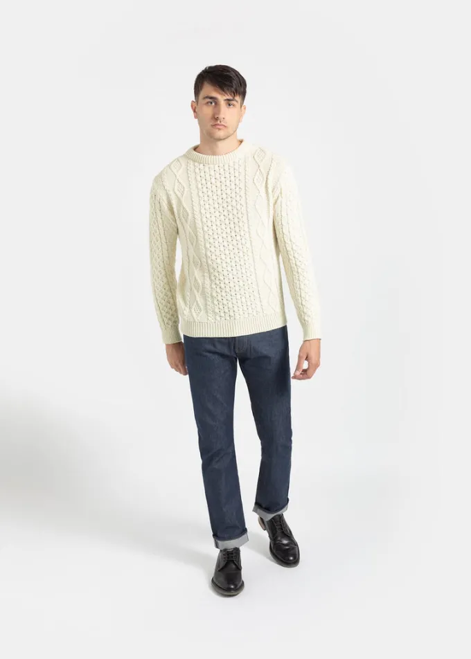Knitwear & Tops*Gloverall Aran Jumper Ecru