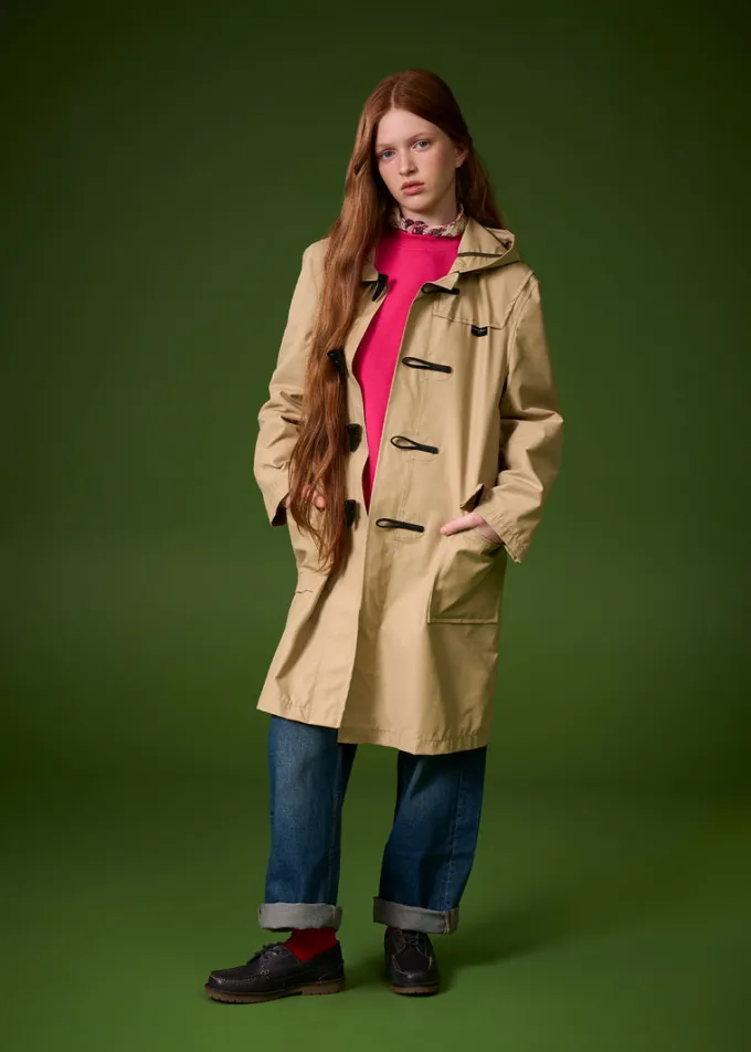 Children*Gloverall Children's Gabardine Showerproof Duffle Coat Green