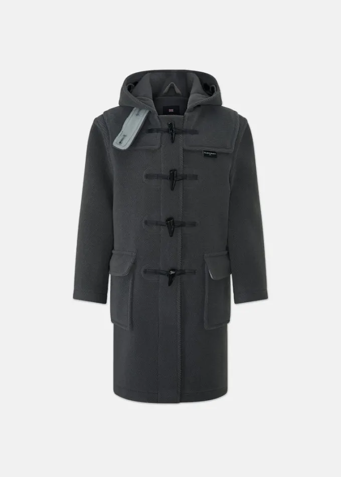 Children*Gloverall Children's Herringbone Wool Duffle Coat Grey