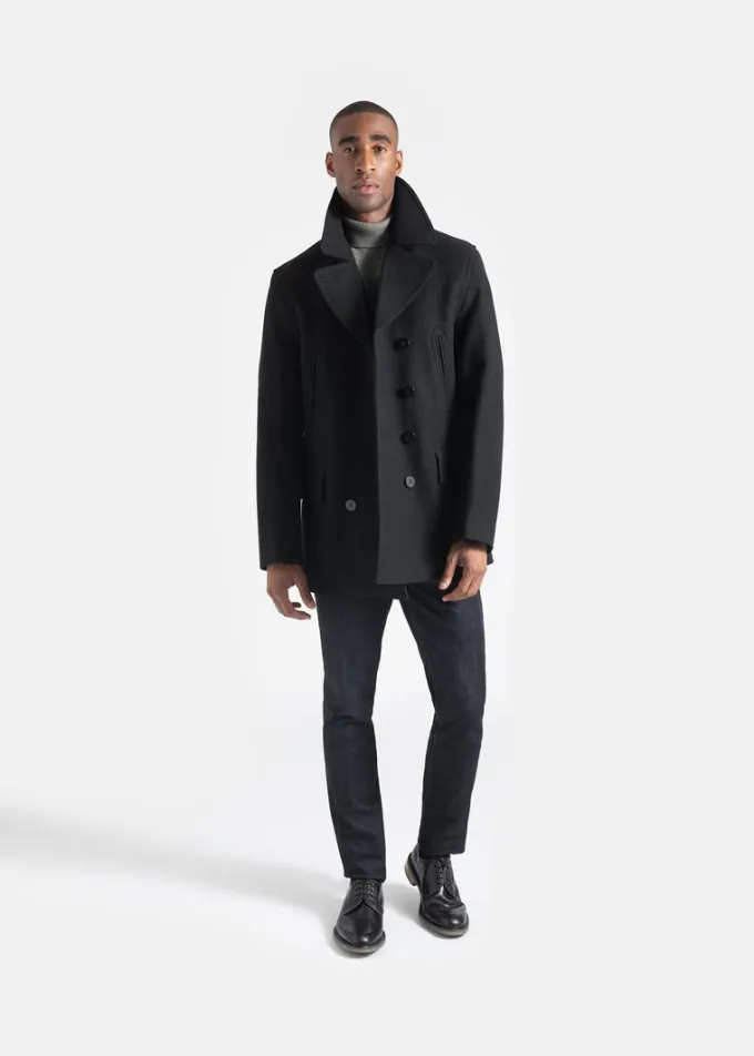 Peacoats*Gloverall Churchill Peacoat Black