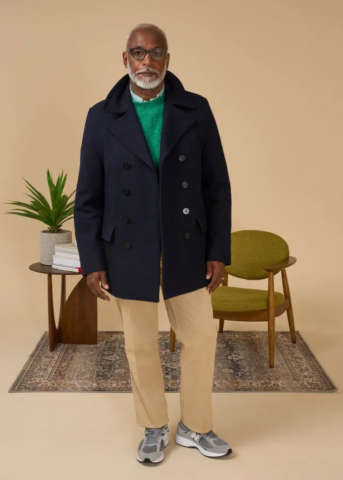 Peacoats*Gloverall Churchill Peacoat Navy