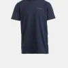 Knitwear & Tops*Gloverall Embroidered Organic Cotton T-Shirt Navy