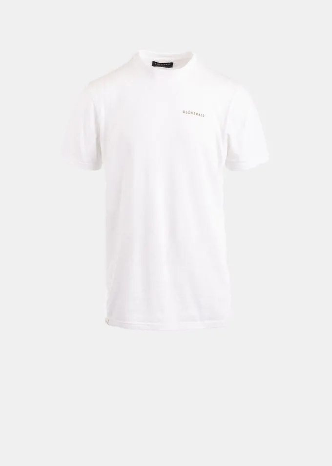 Knitwear & Tops*Gloverall Embroidered Organic Cotton T-Shirt White