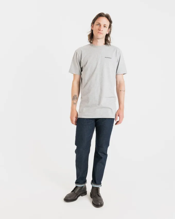 Knitwear & Tops*Gloverall Embroidered Organic Cotton T-Shirt Grey