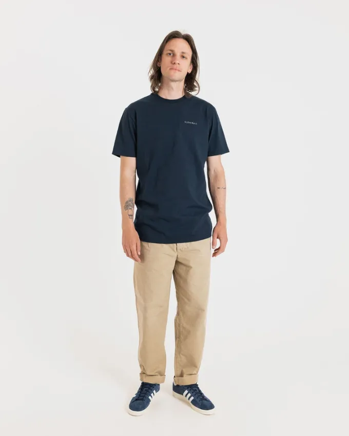 Knitwear & Tops*Gloverall Embroidered Organic Cotton T-Shirt Navy