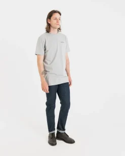 Knitwear & Tops*Gloverall Embroidered Organic Cotton T-Shirt Grey
