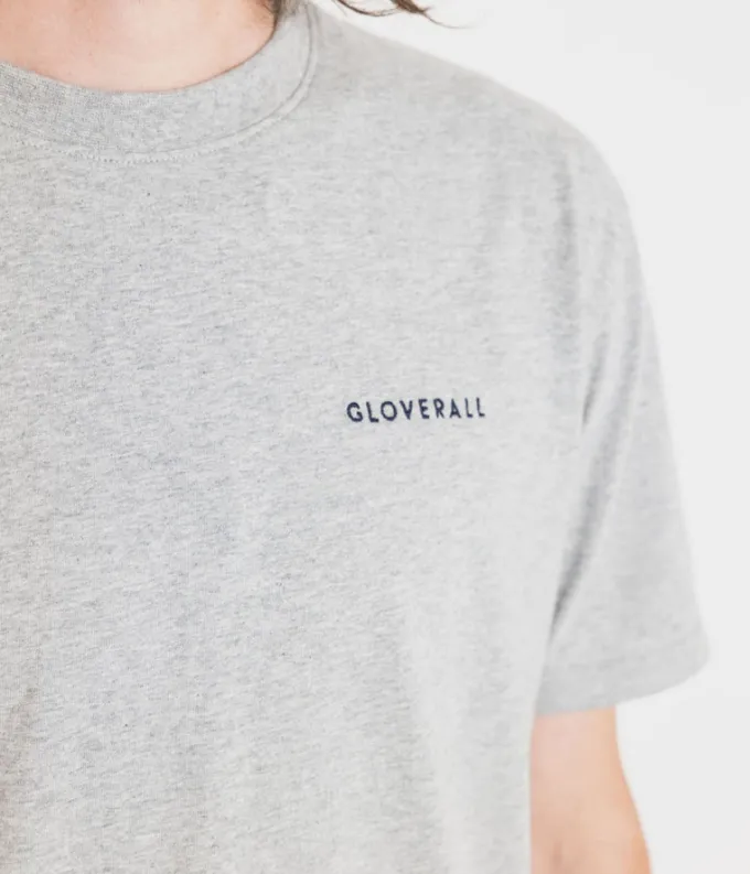 Knitwear & Tops*Gloverall Embroidered Organic Cotton T-Shirt Grey