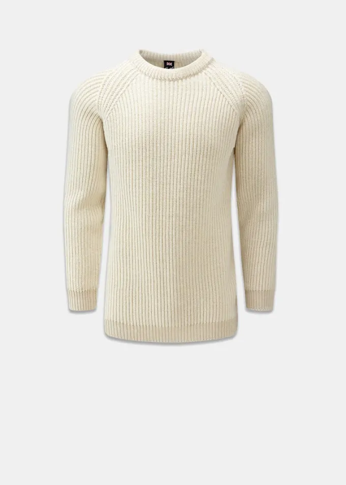 Knitwear & Tops*Gloverall Fisherman Jumper Ecru