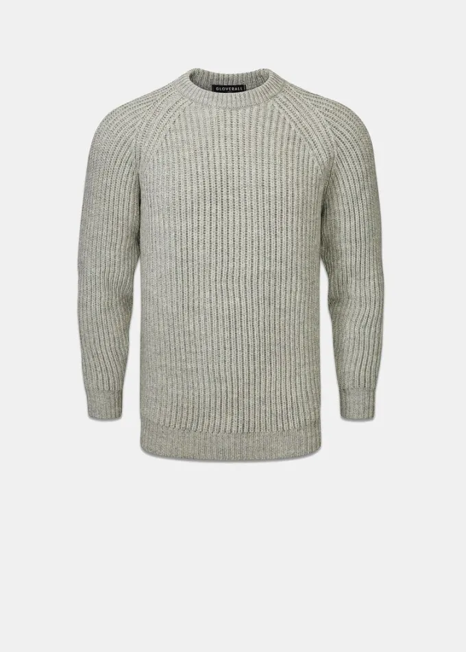 Knitwear & Tops*Gloverall Fisherman Jumper Light Grey