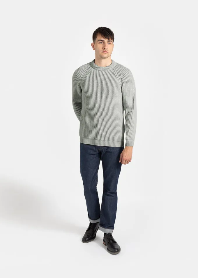 Knitwear & Tops*Gloverall Fisherman Jumper Light Grey