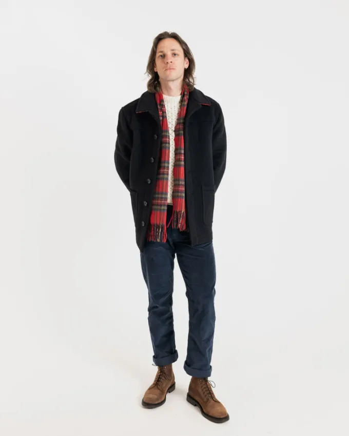 Jackets*Gloverall George Jacket Black Royal Stewart