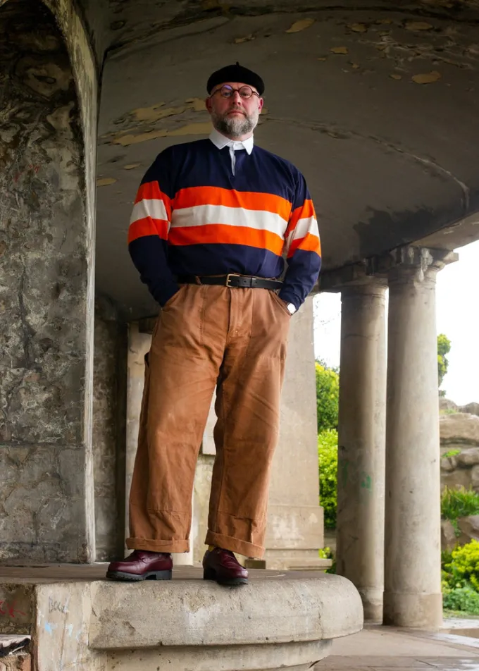 Knitwear & Tops*Gloverall X AWMS Rugby Shirt Navy