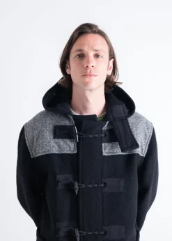 Duffle Coats*Gloverall Herringbone Contrast Monty Duffle Coat Black