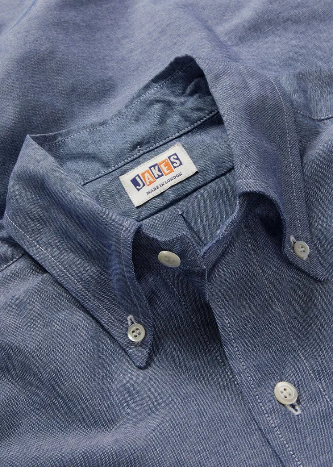 Knitwear & Tops | Shirts*Gloverall Jakes Shirts Navy Chambray Shirt