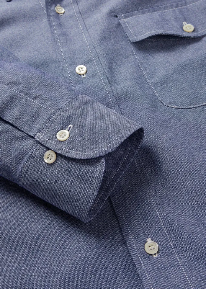 Knitwear & Tops | Shirts*Gloverall Jakes Shirts Navy Chambray Shirt