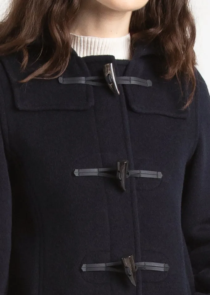 Duffle Coats*Gloverall Long Slim Fit Duffle Coat Navy Royal Stewart
