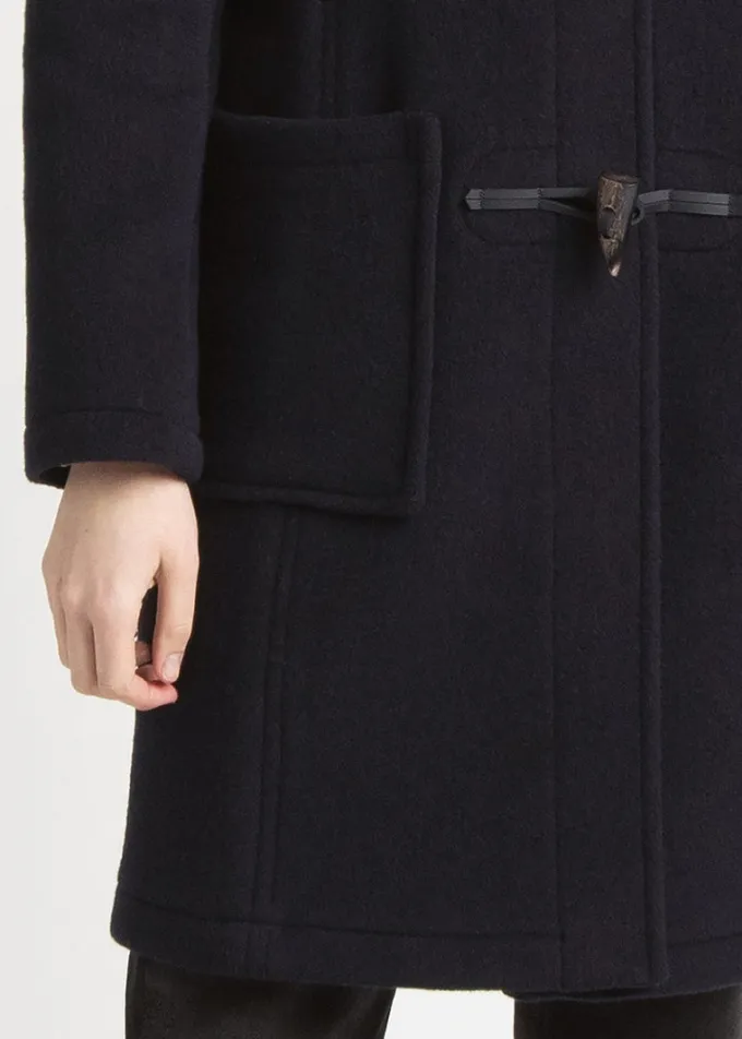 Duffle Coats*Gloverall Long Slim Fit Duffle Coat Navy Royal Stewart