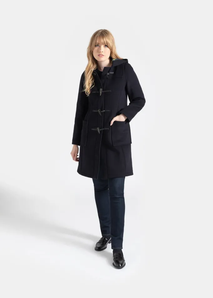 Duffle Coats*Gloverall Long Slim Fit Duffle Coat Navy Dress Gordon