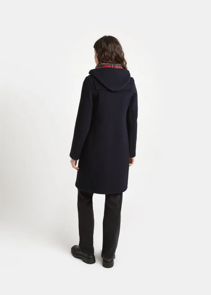 Duffle Coats*Gloverall Long Slim Fit Duffle Coat Navy Royal Stewart