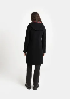 Duffle Coats*Gloverall Long Slim Fit Duffle Coat Black Royal Stewart