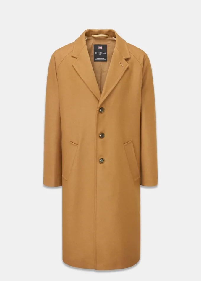 Overcoats*Gloverall Men's Chesterfield Refined Camel