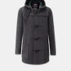 Duffle Coats*Gloverall Mid Length Duffle Coat Grey Black Watch