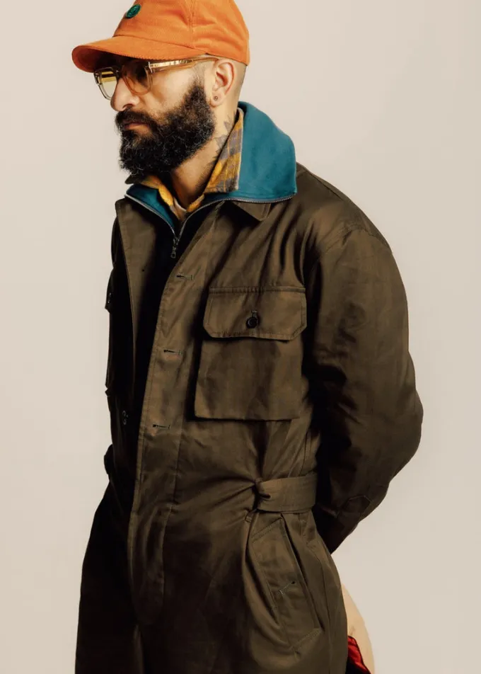Overcoats*Gloverall Miles Overall Army Green