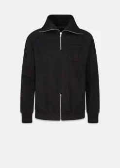 Knitwear & Tops*Gloverall Military Zip Sweatshirt Black