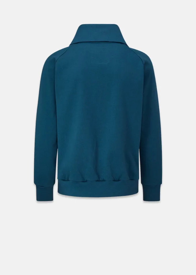 Knitwear & Tops*Gloverall Military Zip Sweatshirt Teal
