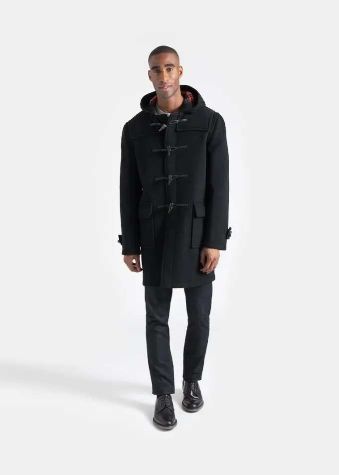 Duffle Coats*Gloverall Morris Duffle Coat Black Stewart