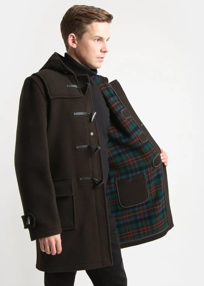 Duffle Coats*Gloverall Morris Duffle Coat Brown Tartan