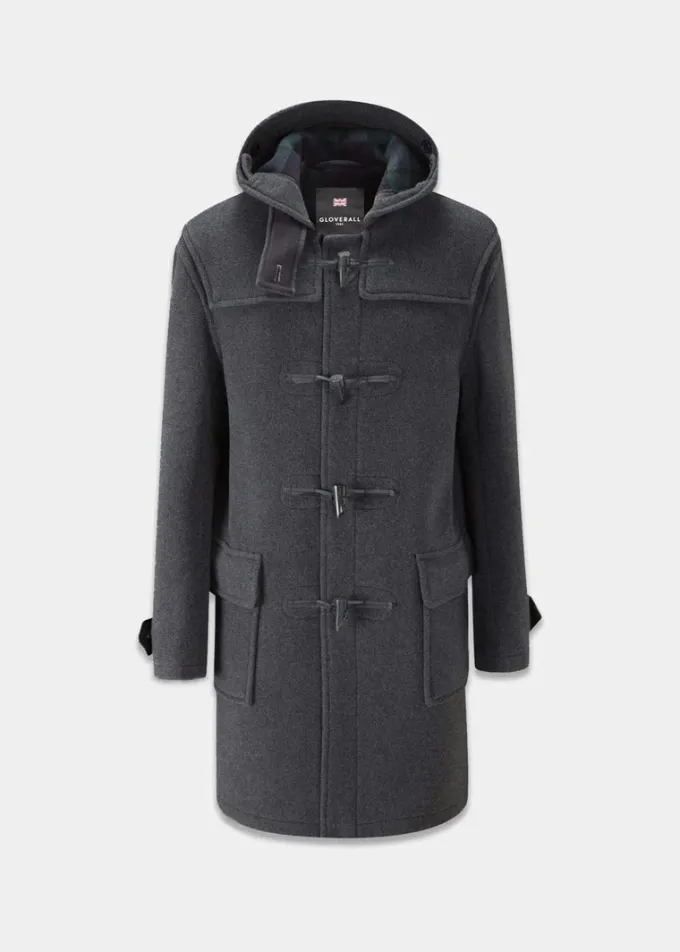 Duffle Coats*Gloverall Morris Duffle Coat Grey Black Watch