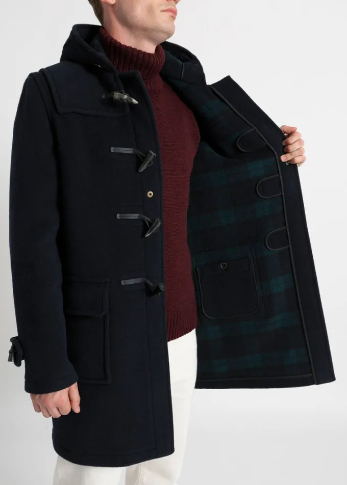 Duffle Coats*Gloverall Morris Duffle Coat Navy Black Watch