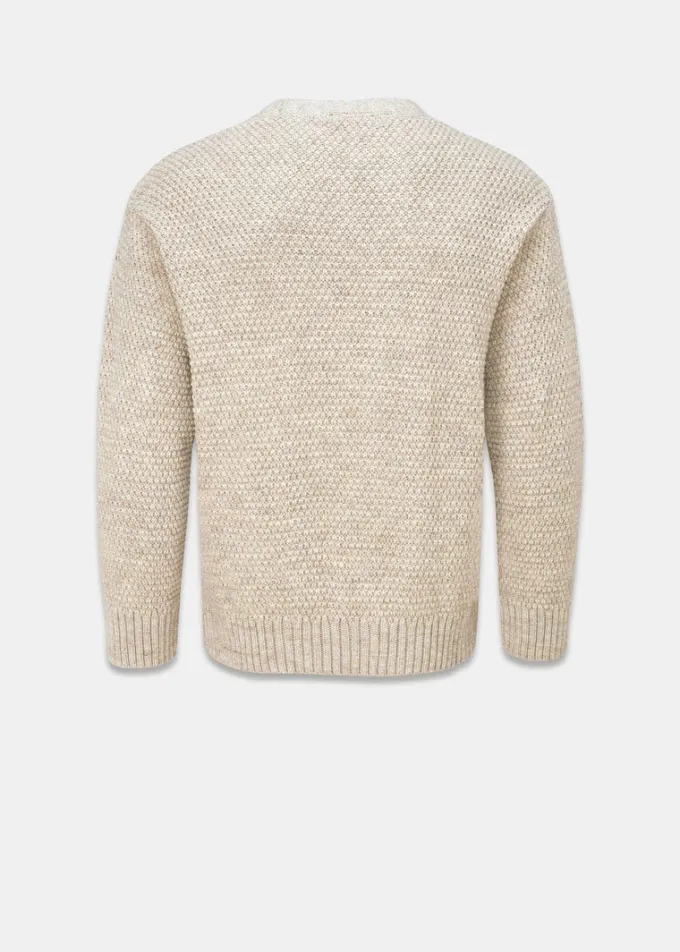 Knitwear & Tops*Gloverall Moss Stitch Cardigan Oatmeal