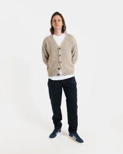 Knitwear & Tops*Gloverall Moss Stitch Cardigan Oatmeal