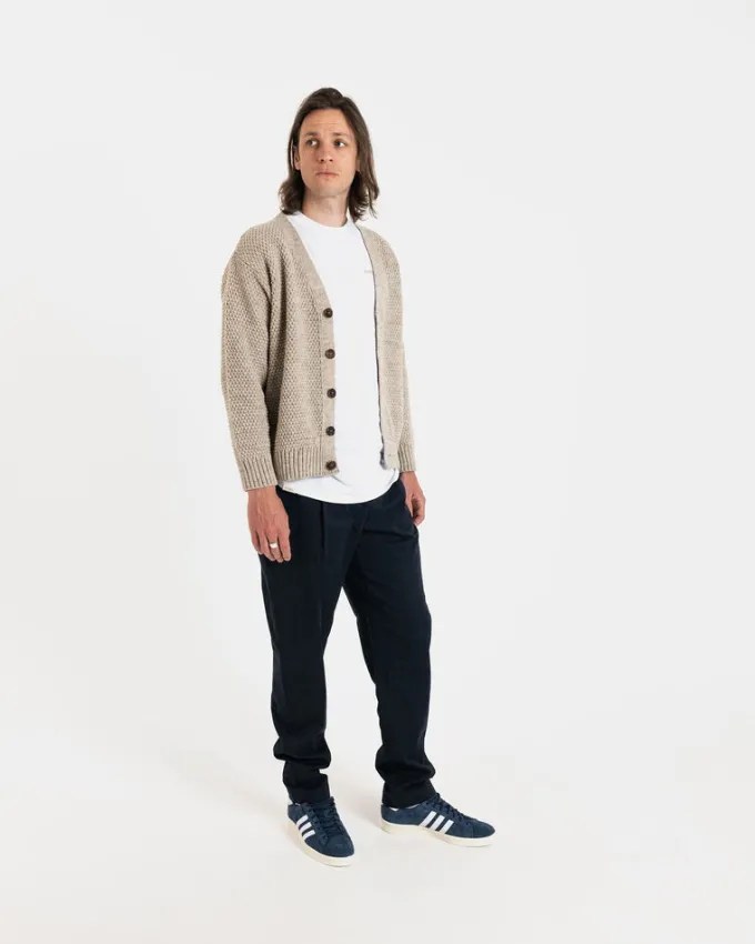 Knitwear & Tops*Gloverall Moss Stitch Cardigan Oatmeal