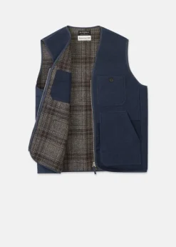 Jackets*Gloverall Renewed Works Vest Navy