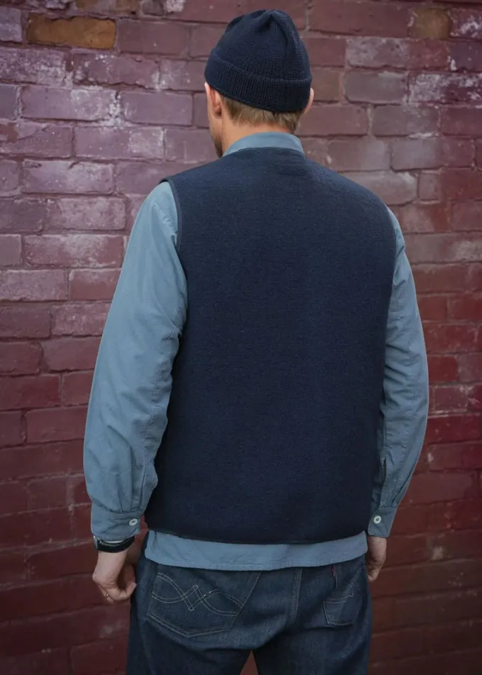 Jackets*Gloverall Renewed Works Vest Navy