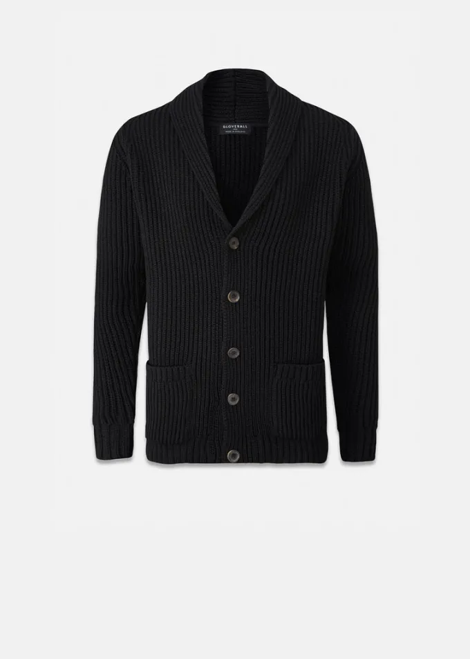 Knitwear & Tops*Gloverall Shawl Collar Cardigan Black