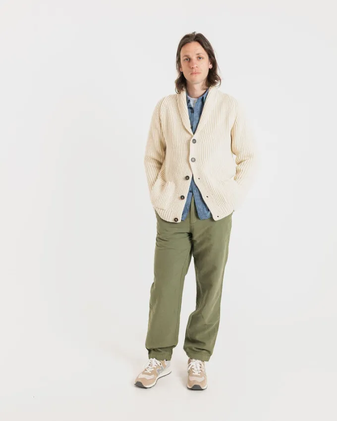 Knitwear & Tops*Gloverall Shawl Collar Cardigan Ecru
