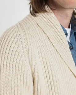 Knitwear & Tops*Gloverall Shawl Collar Cardigan Ecru