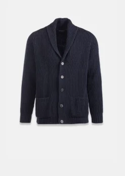 Knitwear & Tops*Gloverall Shawl Collar Cardigan Navy