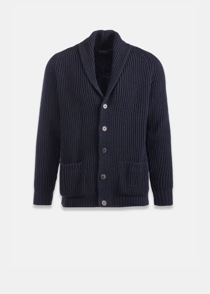 Knitwear & Tops*Gloverall Shawl Collar Cardigan Navy