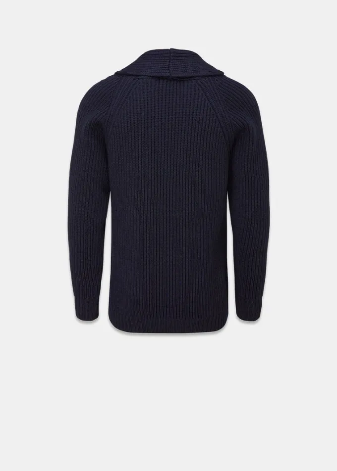 Knitwear & Tops*Gloverall Shawl Collar Cardigan Navy