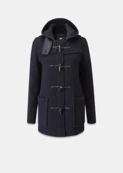 Duffle Coats*Gloverall Short Slim Fit Duffle Coat Navy Black Watch