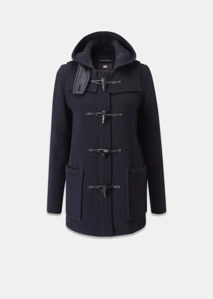 Duffle Coats*Gloverall Short Slim Fit Duffle Coat Navy Black Watch