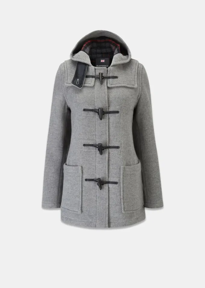 Duffle Coats*Gloverall Short Slim Fit Duffle Coat Silver
