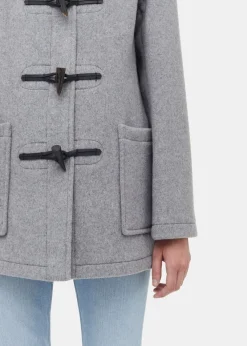 Duffle Coats*Gloverall Short Slim Fit Duffle Coat Silver